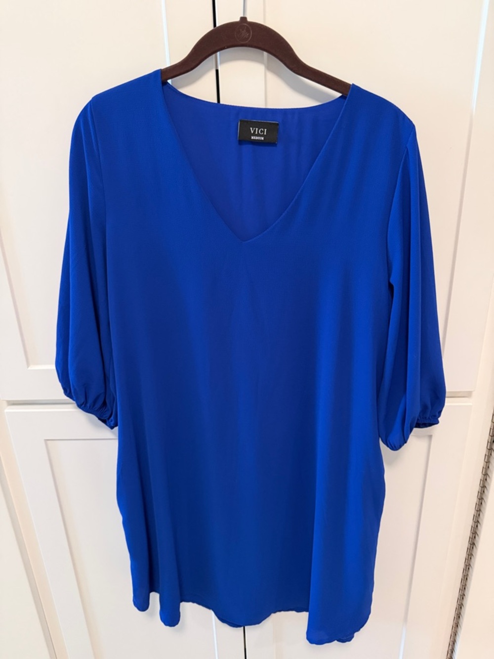 VICI Royal Blue V-Neck Dress